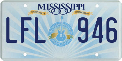 MS license plate LFL946