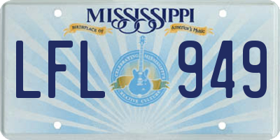 MS license plate LFL949