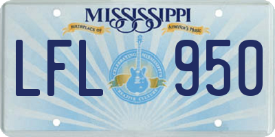 MS license plate LFL950