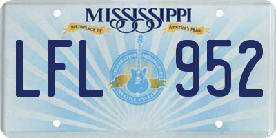 MS license plate LFL952