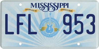 MS license plate LFL953