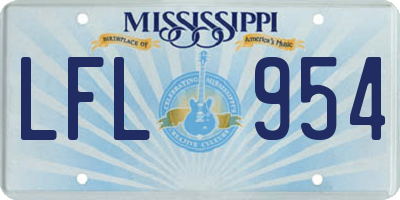 MS license plate LFL954