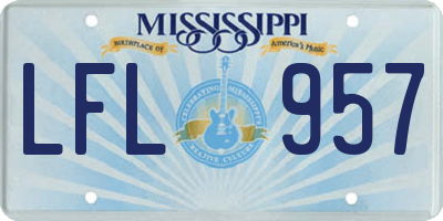MS license plate LFL957