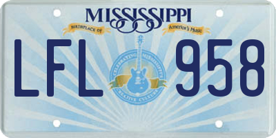 MS license plate LFL958