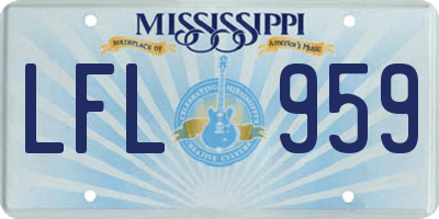 MS license plate LFL959