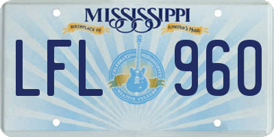 MS license plate LFL960