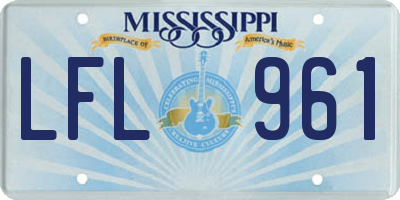 MS license plate LFL961