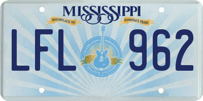 MS license plate LFL962