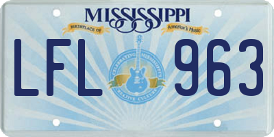 MS license plate LFL963