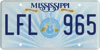 MS license plate LFL965