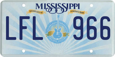 MS license plate LFL966