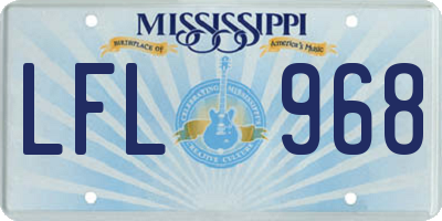 MS license plate LFL968