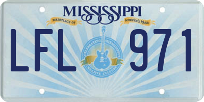 MS license plate LFL971