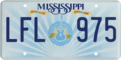 MS license plate LFL975