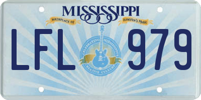 MS license plate LFL979