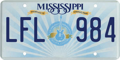 MS license plate LFL984
