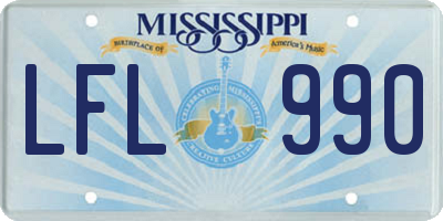 MS license plate LFL990