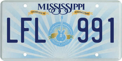 MS license plate LFL991