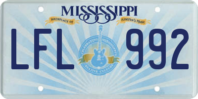 MS license plate LFL992