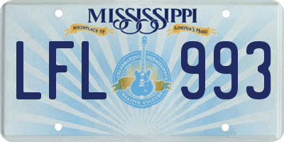MS license plate LFL993