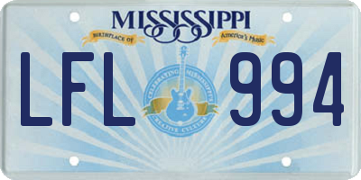 MS license plate LFL994