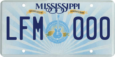 MS license plate LFM000