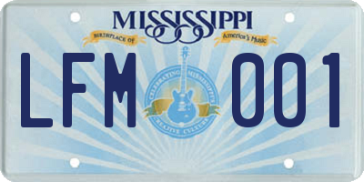 MS license plate LFM001