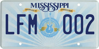 MS license plate LFM002