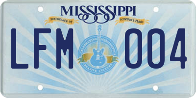 MS license plate LFM004