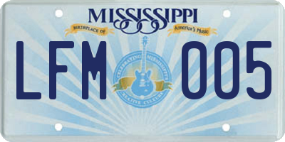 MS license plate LFM005