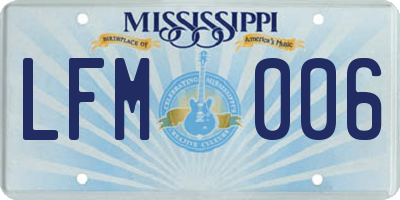 MS license plate LFM006