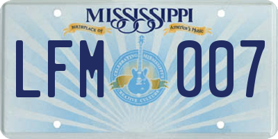 MS license plate LFM007