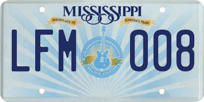 MS license plate LFM008