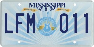 MS license plate LFM011
