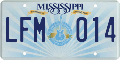 MS license plate LFM014