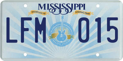 MS license plate LFM015