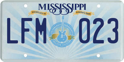MS license plate LFM023