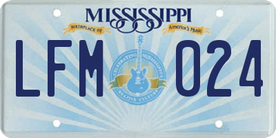 MS license plate LFM024