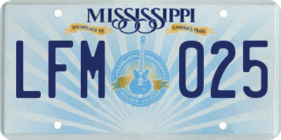 MS license plate LFM025