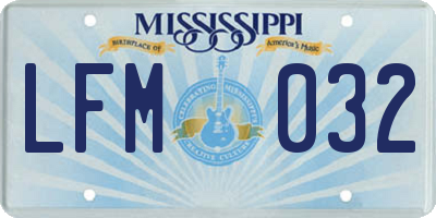 MS license plate LFM032