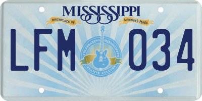 MS license plate LFM034
