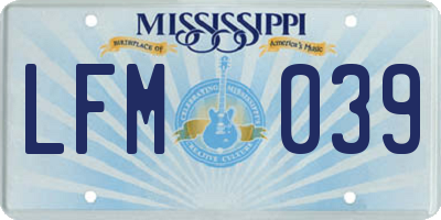 MS license plate LFM039