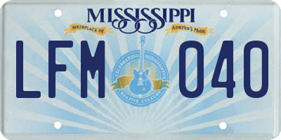 MS license plate LFM040