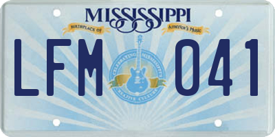 MS license plate LFM041