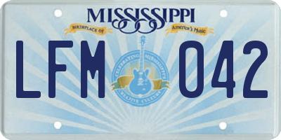 MS license plate LFM042