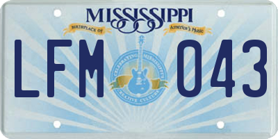 MS license plate LFM043