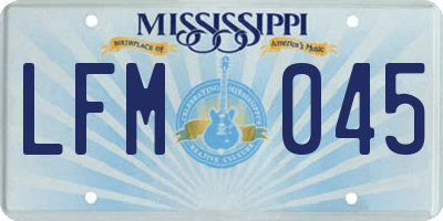 MS license plate LFM045