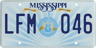 MS license plate LFM046