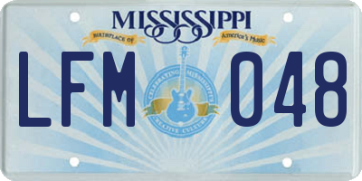 MS license plate LFM048