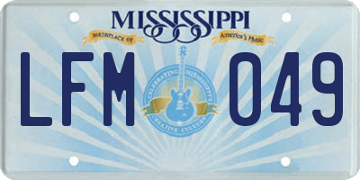 MS license plate LFM049